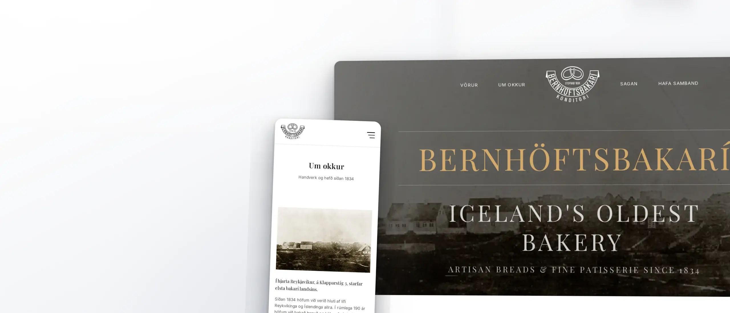 Skjámynd 1 úr vefverkefni fyrir Bernhöftsbakarí