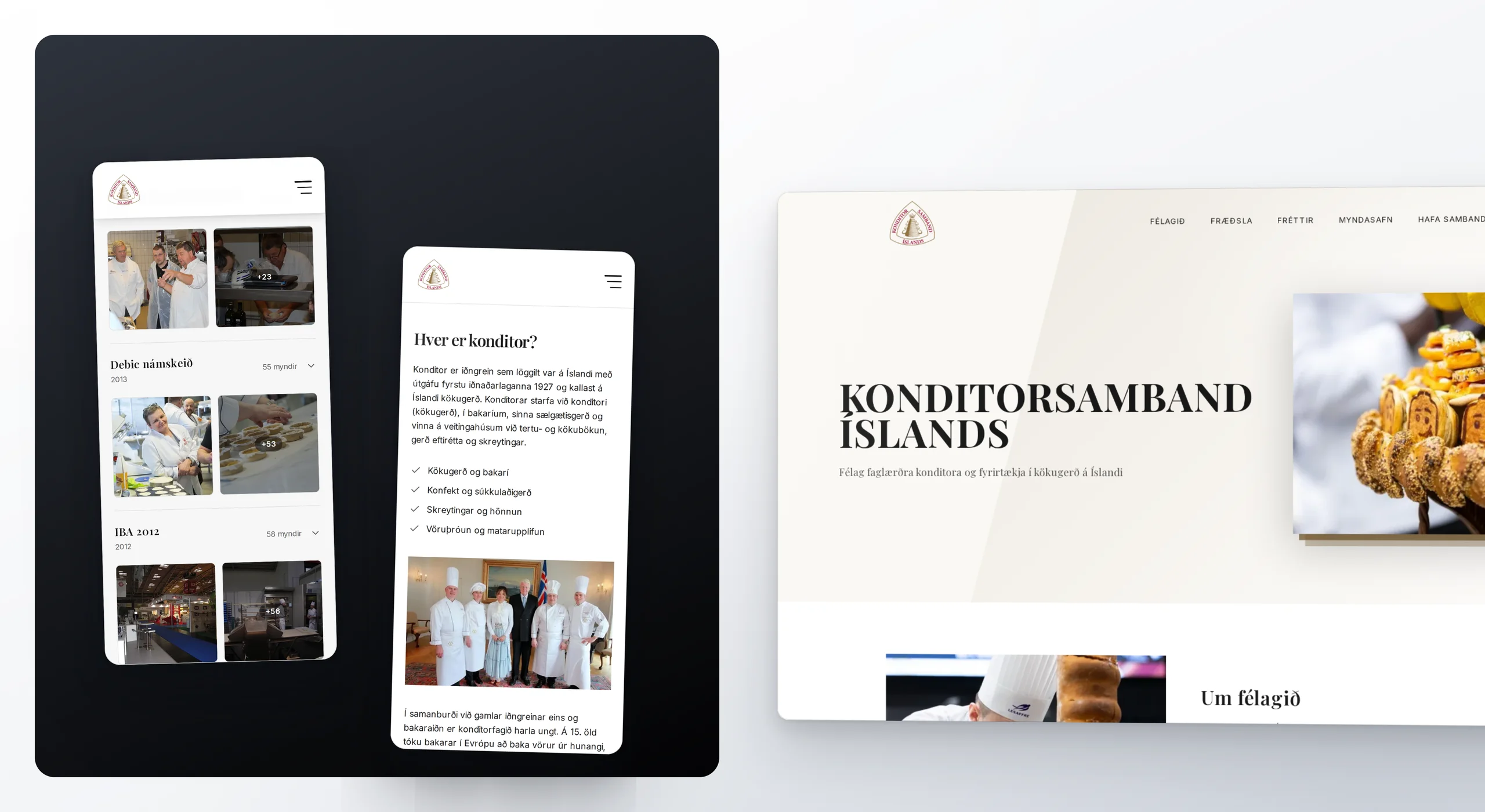 Skjámynd 4 úr vefverkefni fyrir Konditorsamband Íslands