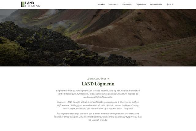 Vefsíðuverkefni fyrir LAND lögmenn