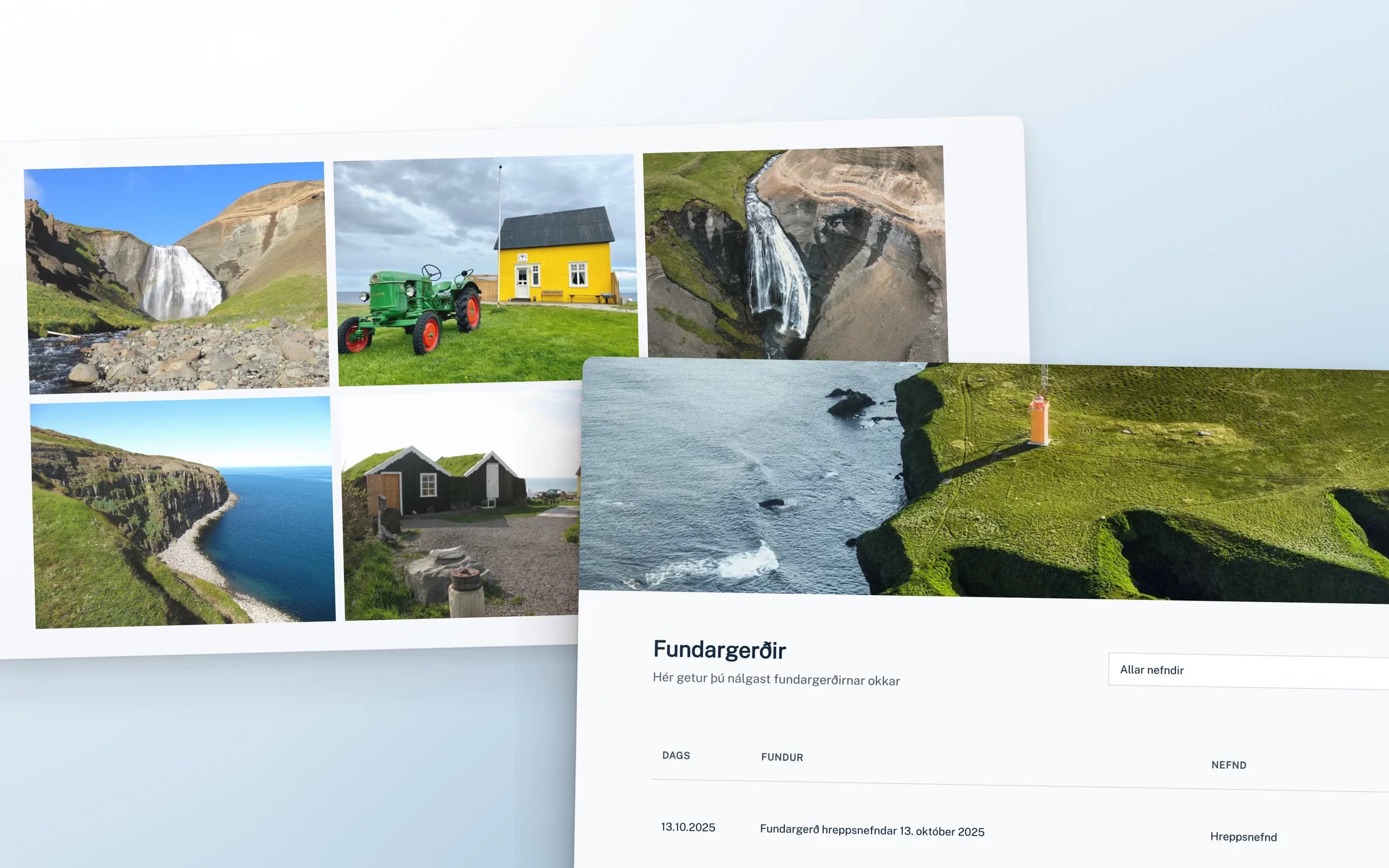 Skjámynd 4 úr vefverkefni fyrir Tjörneshreppur