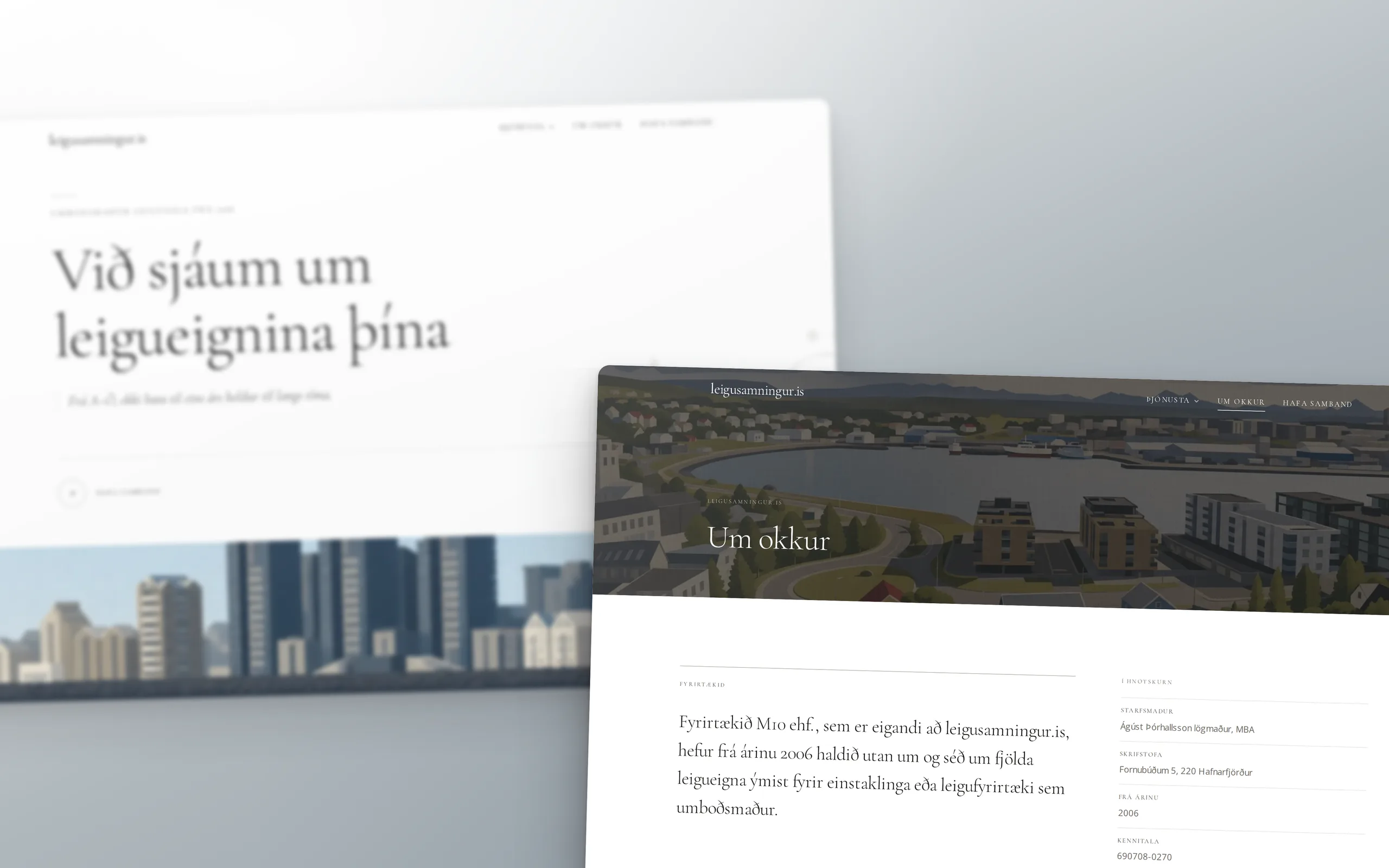 Skjámynd 1 úr vefverkefni fyrir leigusamningur.is