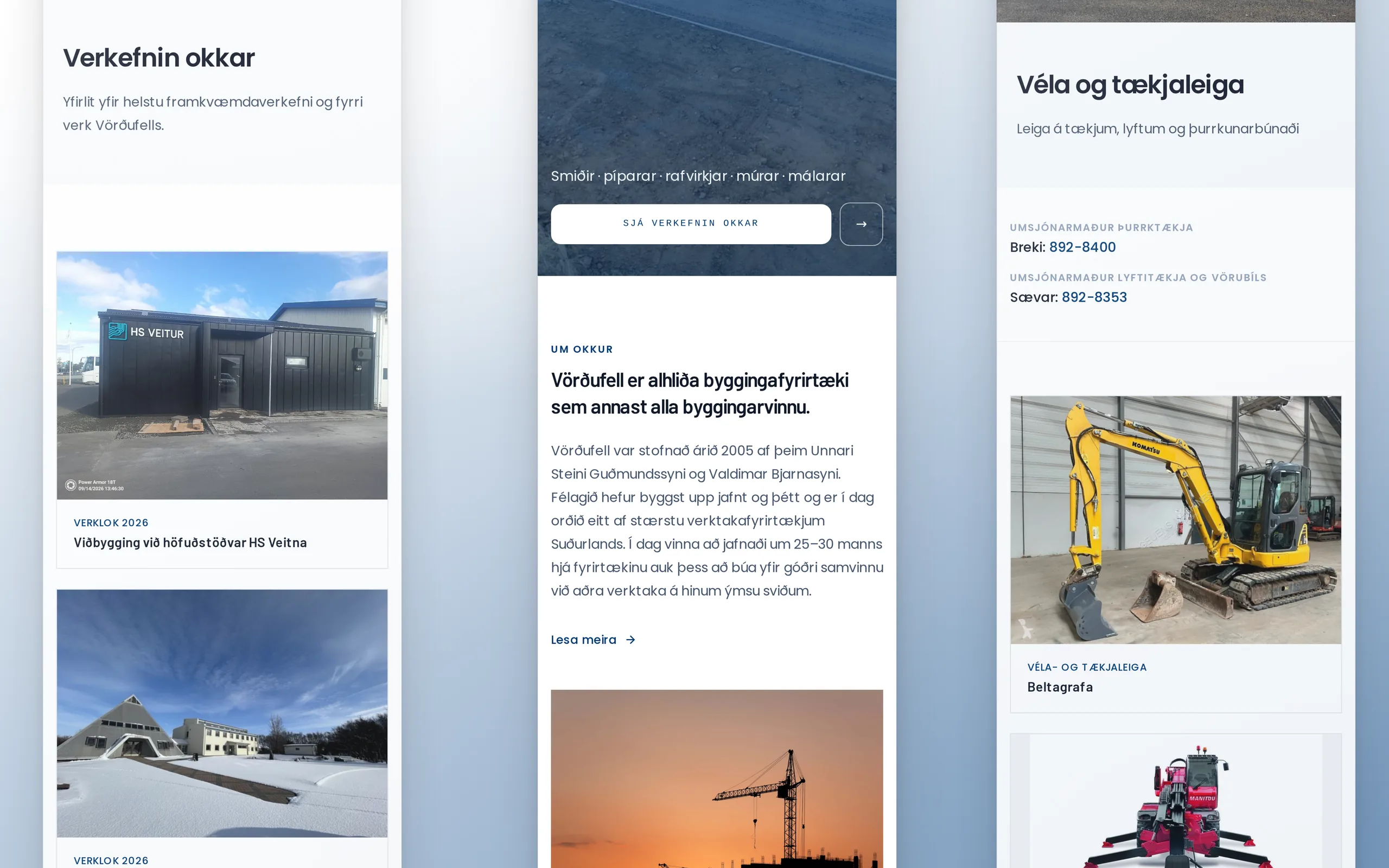 Skjámynd 3 úr vefverkefni fyrir Vörðufell